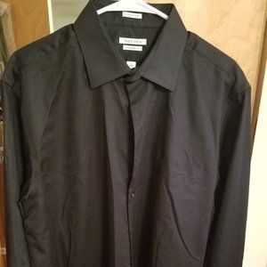 Men's Black Dress Shirt Van Heusen-size 17 34/35